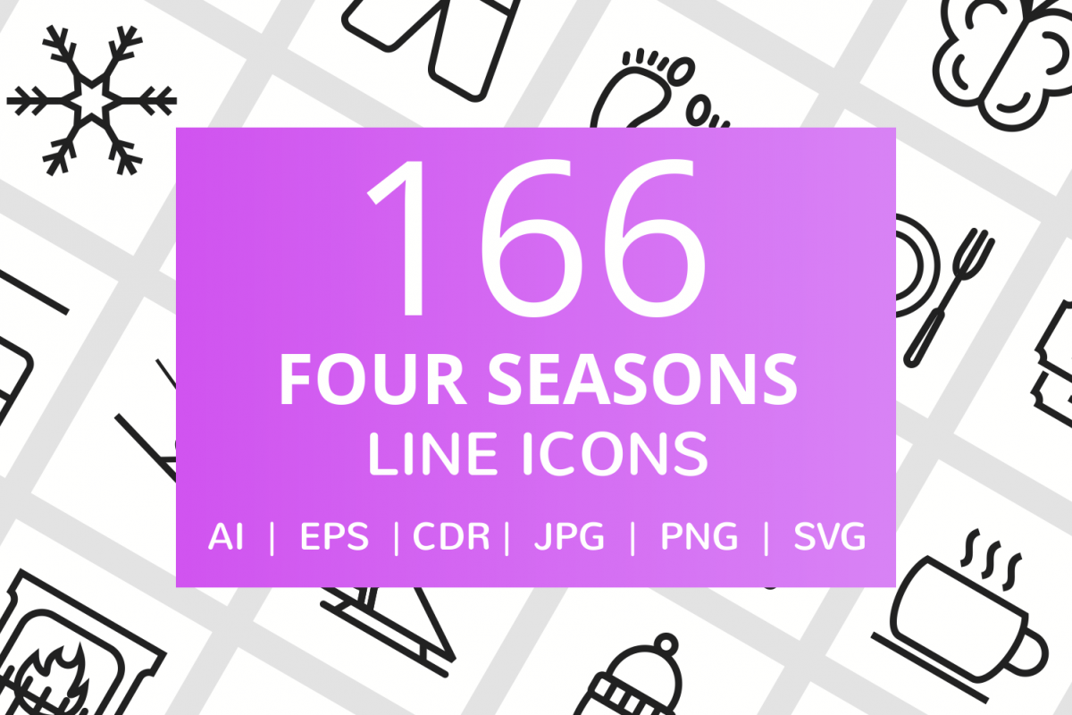 166 Four Seasons Line Icons example image 1