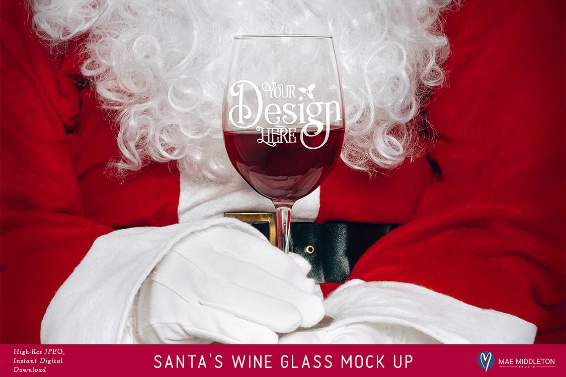 Wine Glass Christmas Mock Up example image 1