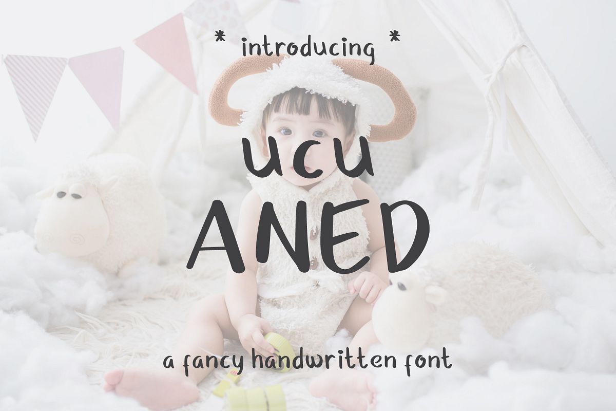 Ucu Aned a Fancy Handwriting Font example image 1