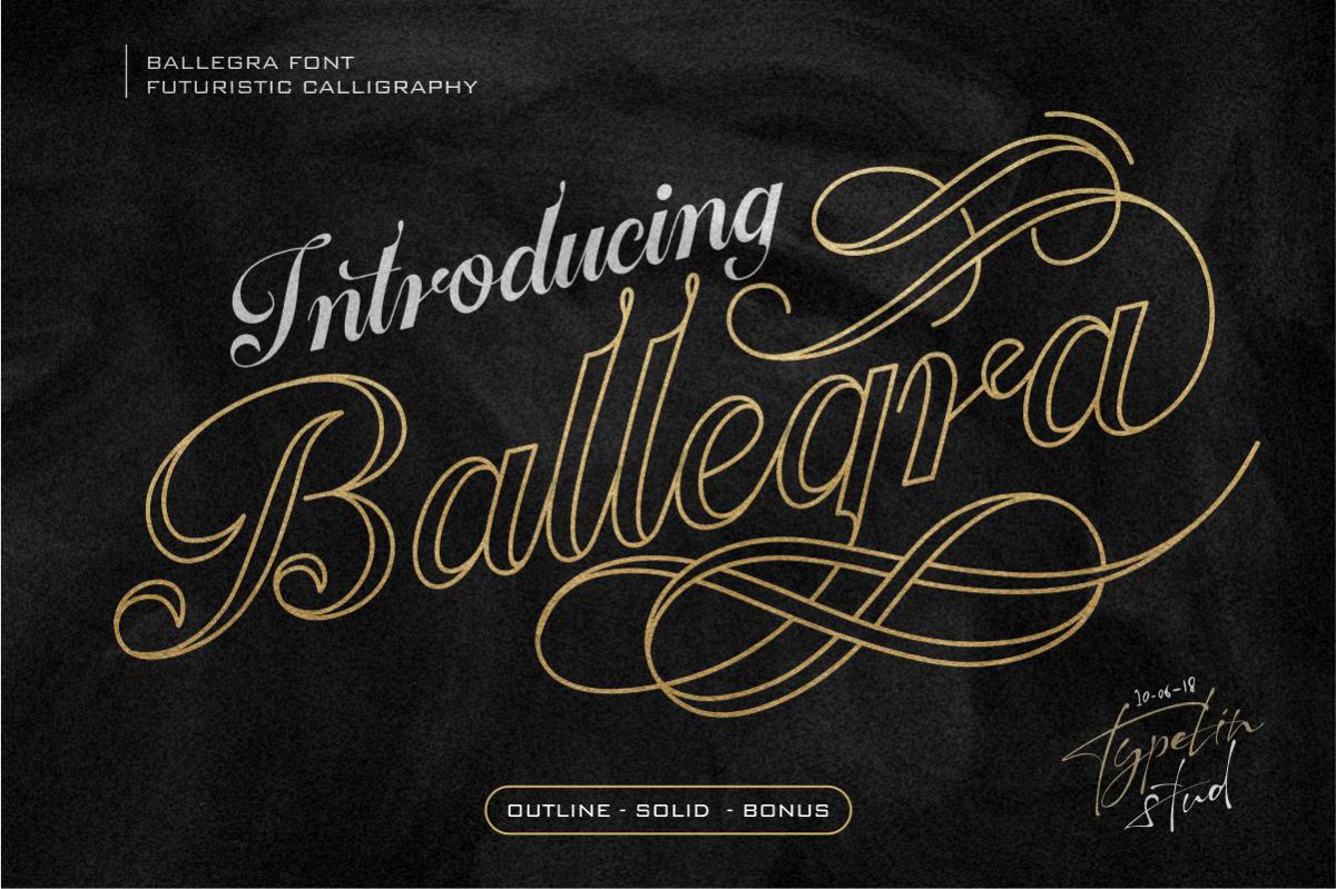 Ballegra Solid & Outline Script example image 1