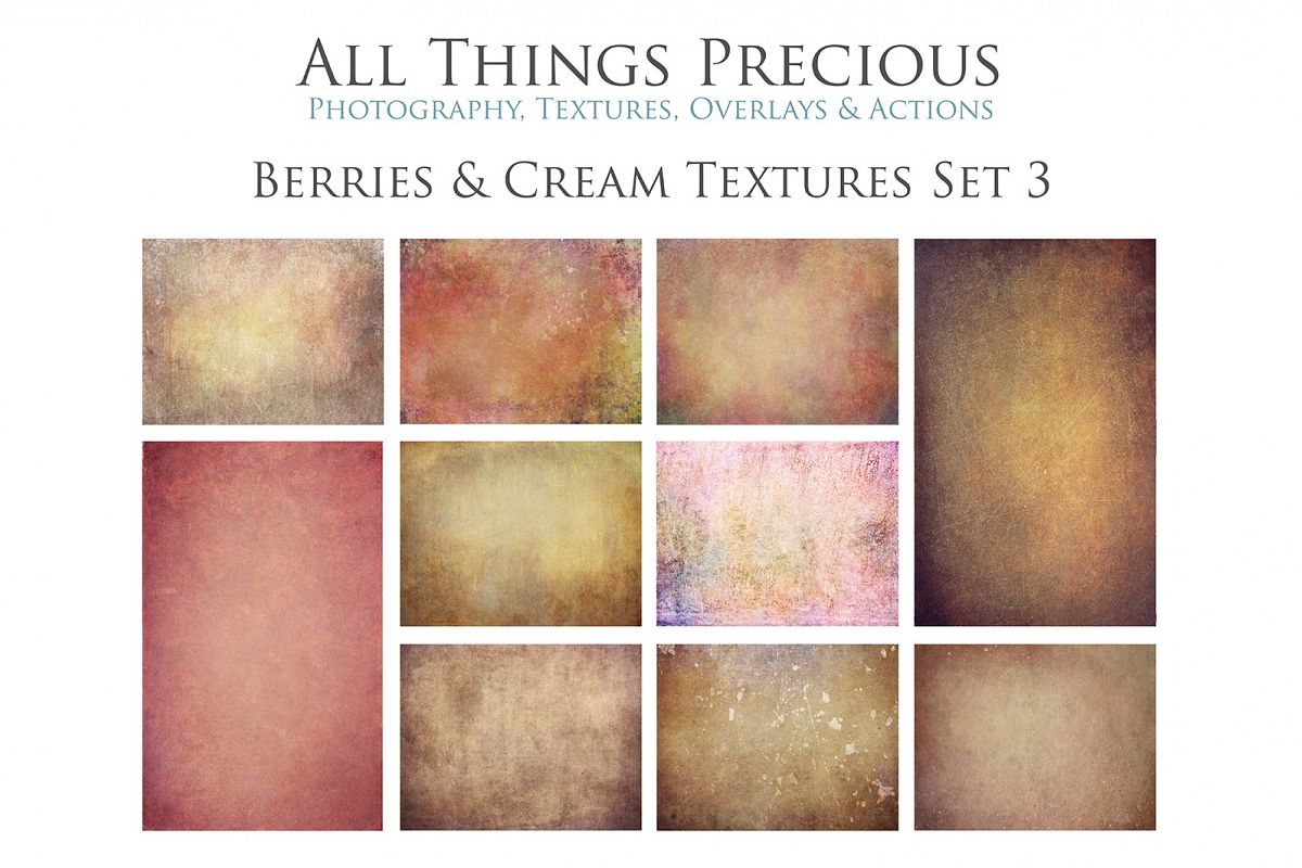 10 Fine Art BERRIES & CREAM Textures SET 3 example image 1