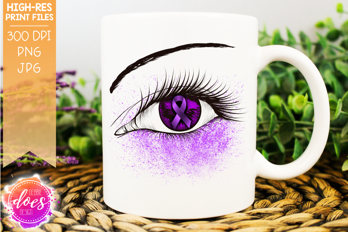 Orchid Awareness Ribbon Eye - Printable Design example image 1