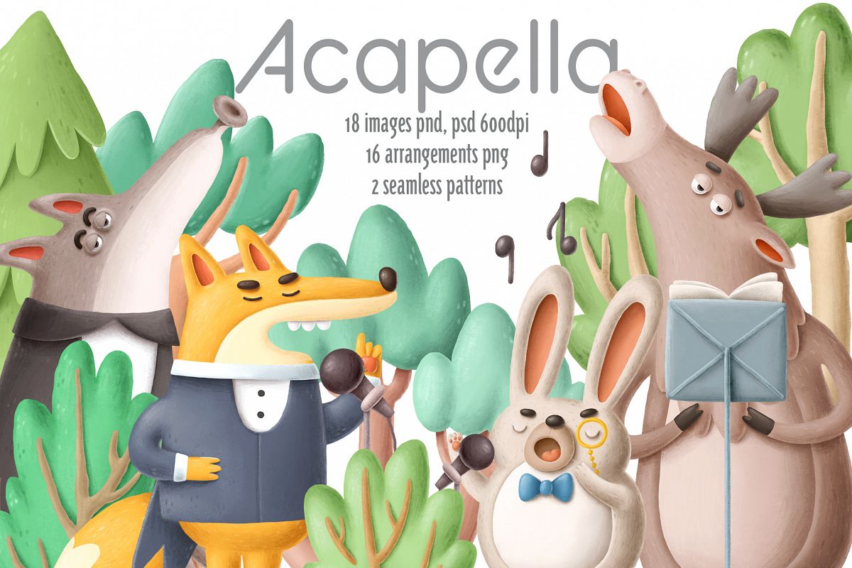 Collection of singing forest animals example image 1