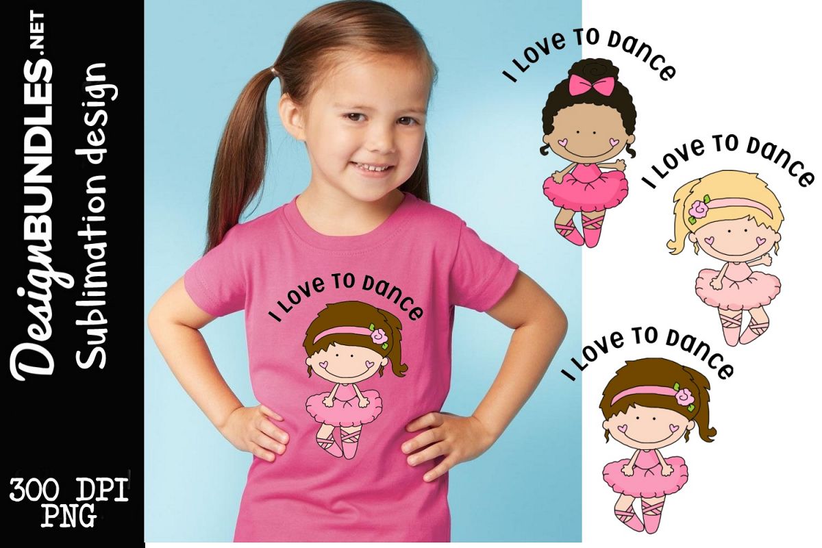 I Love to Dance Sublimation Design example image 1