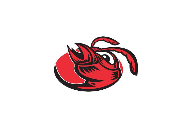 angry hornet wasp red ant head mascot example image 1
