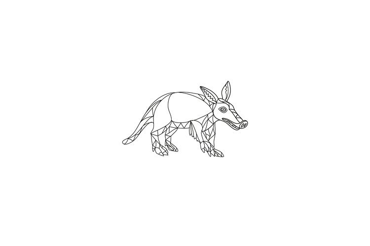 Aardvark Black and White Mono Line example image 1