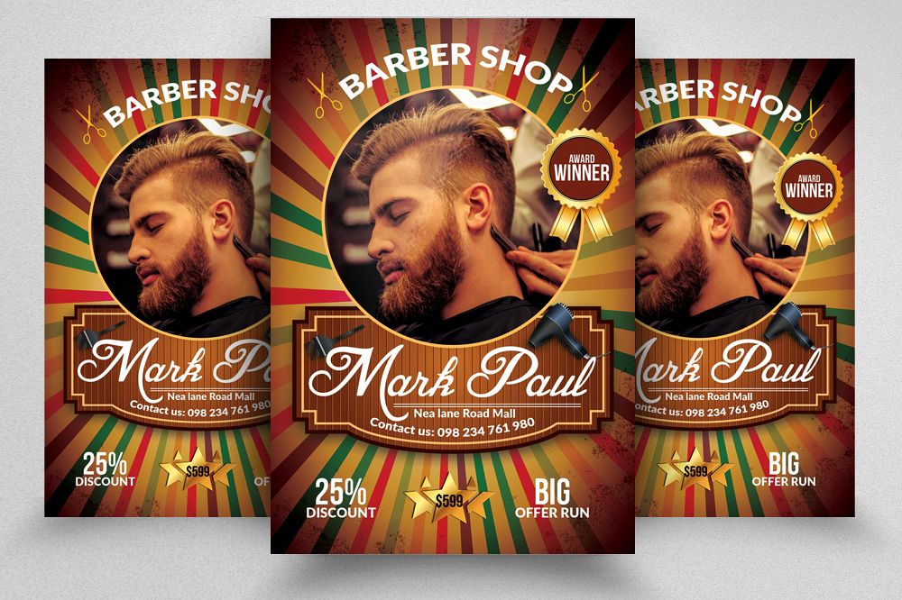 Barber Shop Psd Flyer Template example image 1
