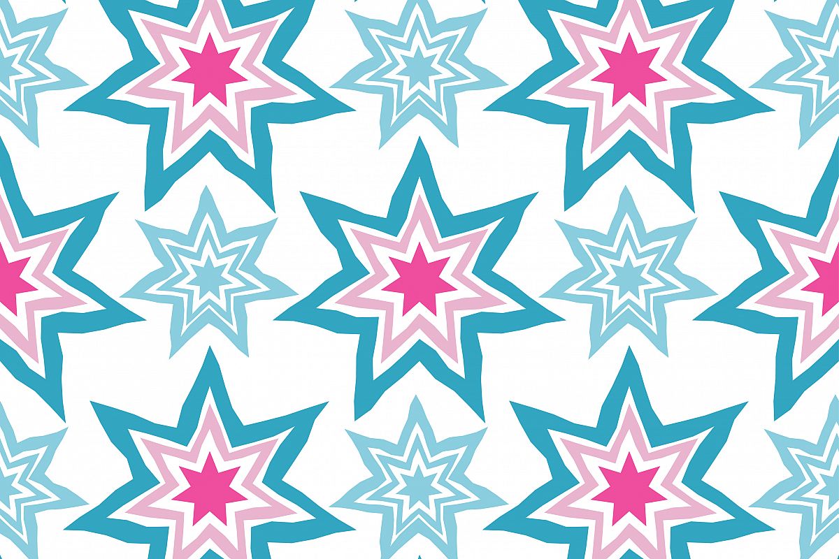 Seamless vector background with decorative stars. Vector illustration. Textile rapport. example image 1