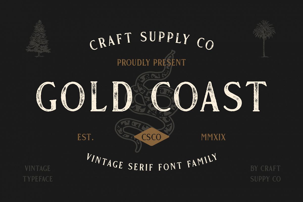 Gold Coast - Vintage Serif Bonus Logo example image 1