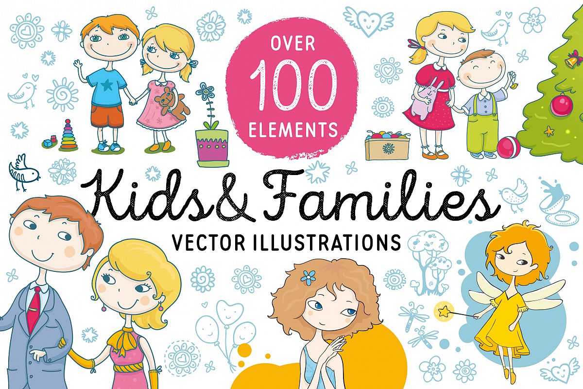 Kids and Families vector art example image 1