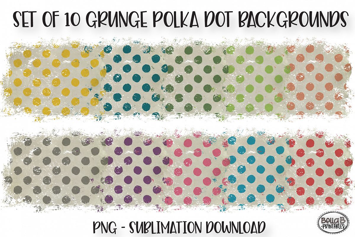 Download Grunge Polka Dot Sublimation Background Bundle