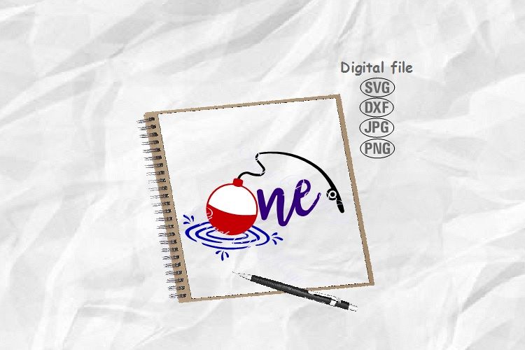 1st Birthday Svg, Fish One Svg, Bobber One Svg, Baby Svg example image 1