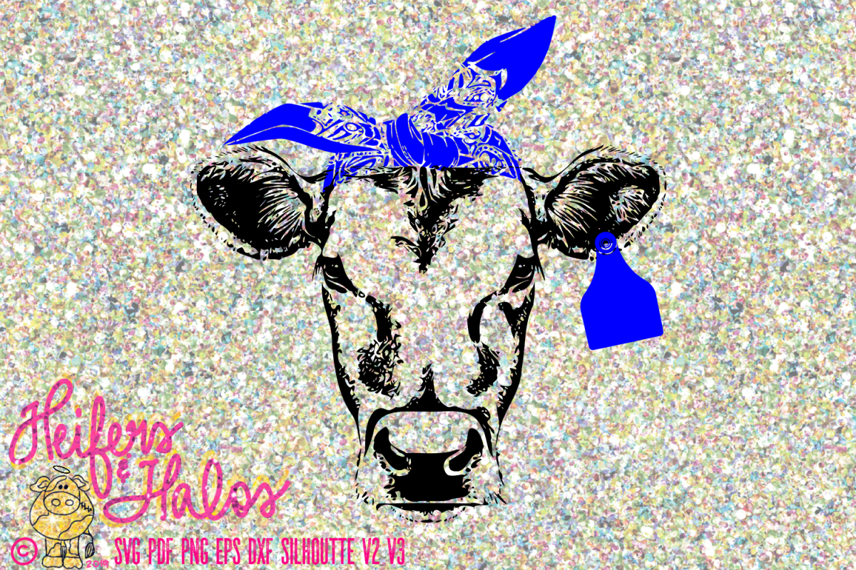 Cow Heifer with Ear Tag and Bandana example image 1