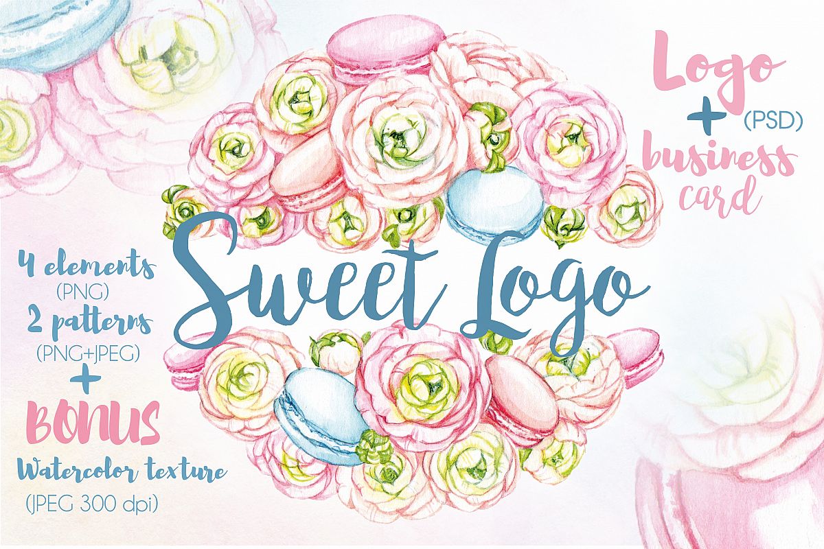 SWEET WATERCOLOR LOGO example image 1