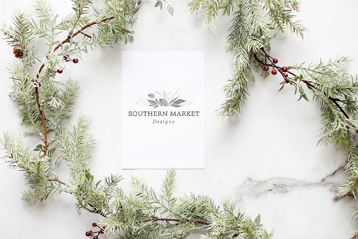 5x7 Christmas Card Stock Digital Photo Mock Up Photography example image 1