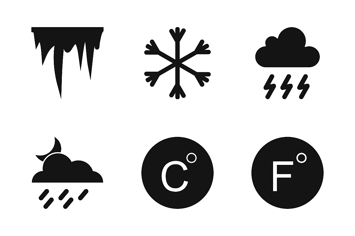 Set Of Weather And Season Icons example image 1