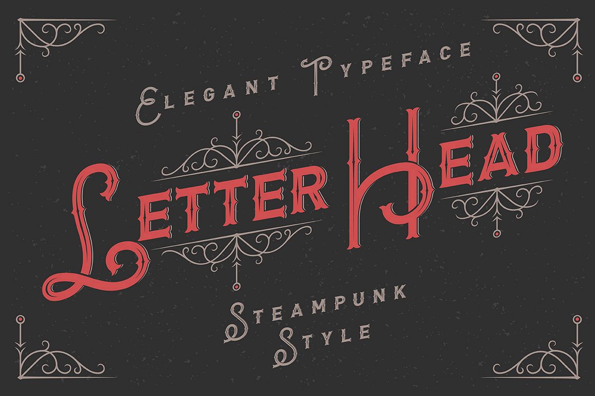 Letterhead typeface with ornate example image 1
