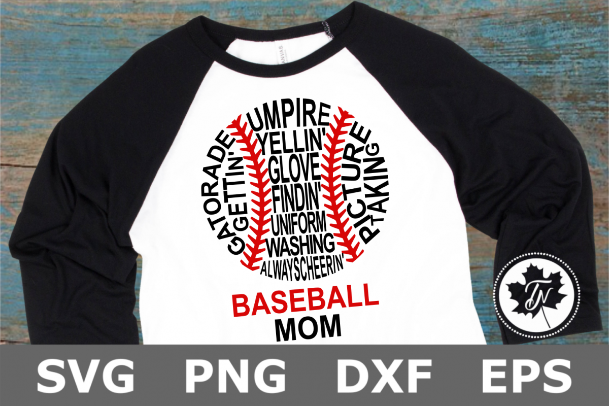 Baseball Mom Words - A Sports SVG Cut File example image 1