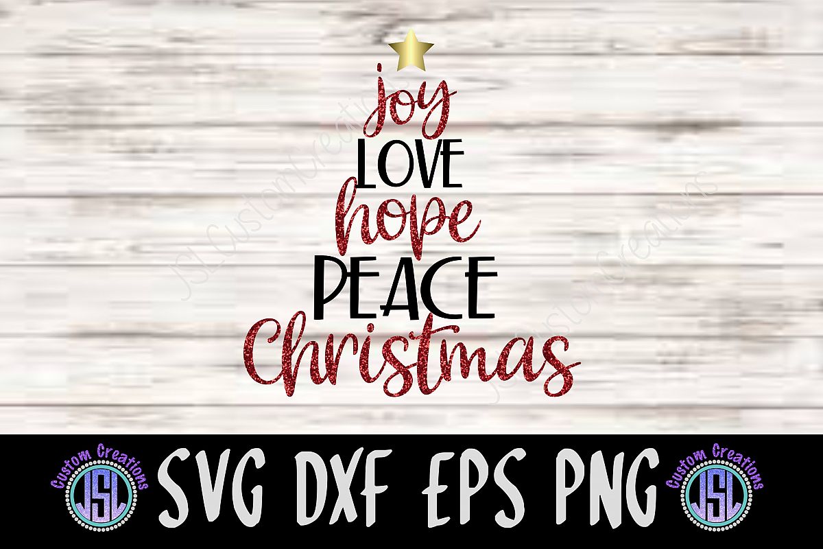 Download Joy Love Hope Peace Christmas | Tree Design |SVG DXF EPS PNG