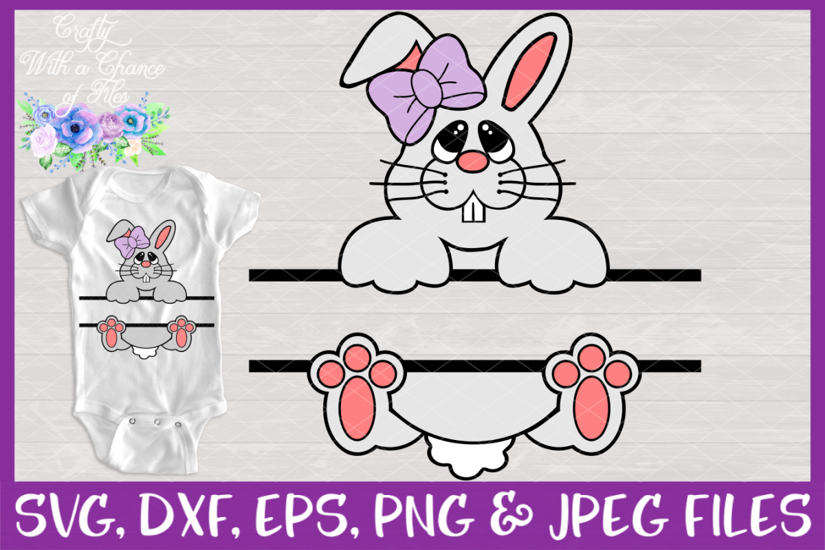 Girl Bunny SVG - Easter Basket Design example image 1
