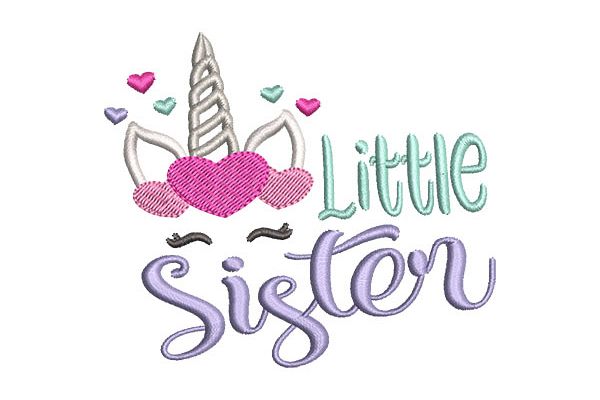 Little Sister Unicorn Face example image 1