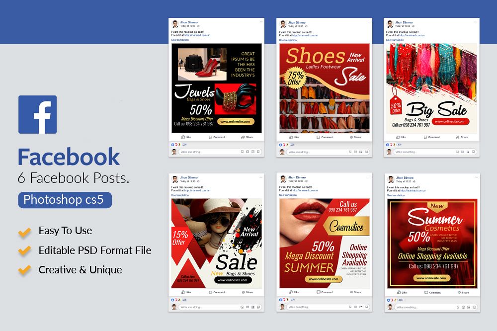 6 Fashion & clothes Product Facebook Post Banners example image 1