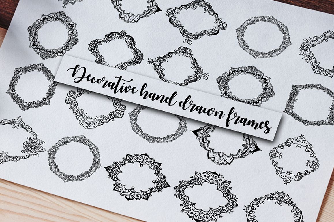 Decorative hand drawn frames. example image 1
