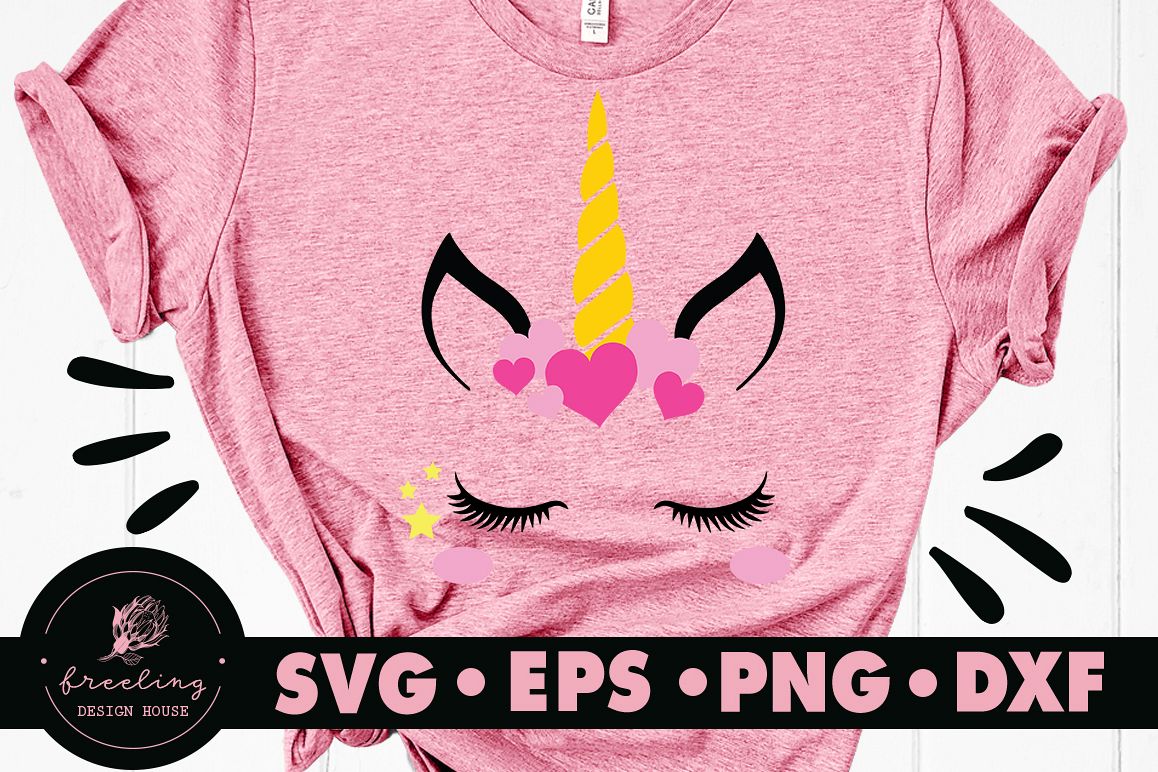 Valentines Unicorn SVG DXF EPS PNG example image 1