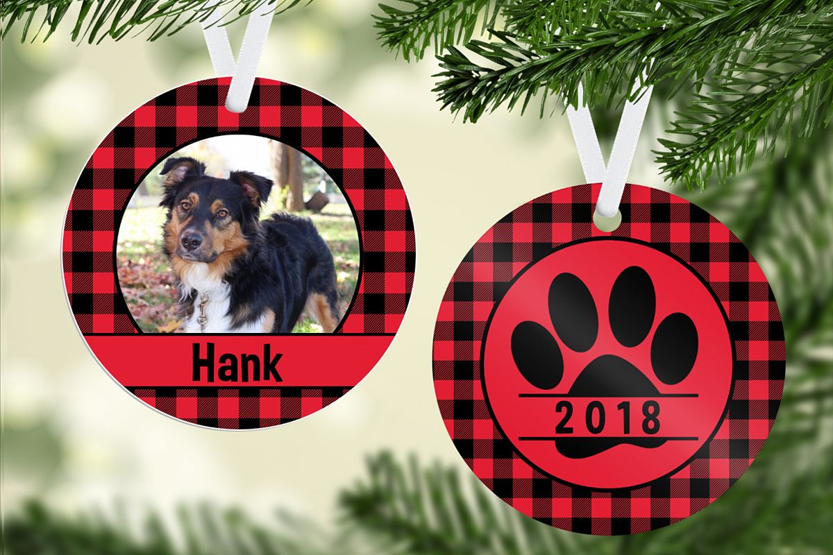 Plaid Pet Ornament Template example image 1