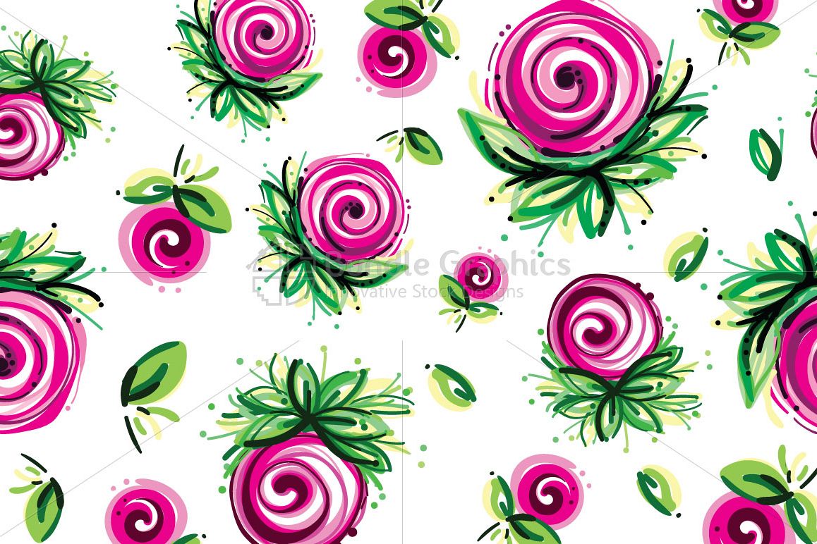 Pink Roses - Floral Seamless Background example image 1