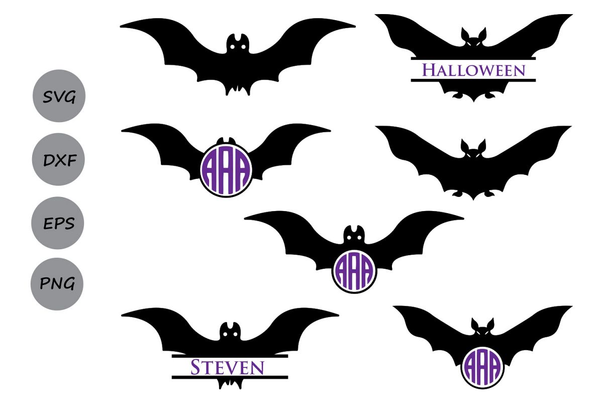 Halloween Bats SVG Cut Files, Halloween svg, halloween bats monogram