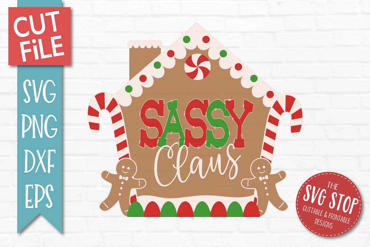 Sassy Claus Gingerbread Christmas SVG, PNG, DXF, EPS example image 1