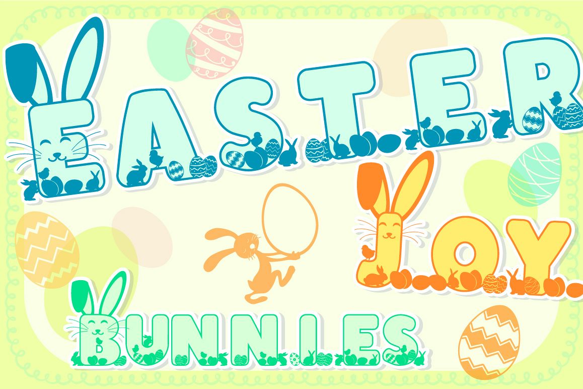 Easter Joy Bunnies - A Lovely Craft Font example image 1
