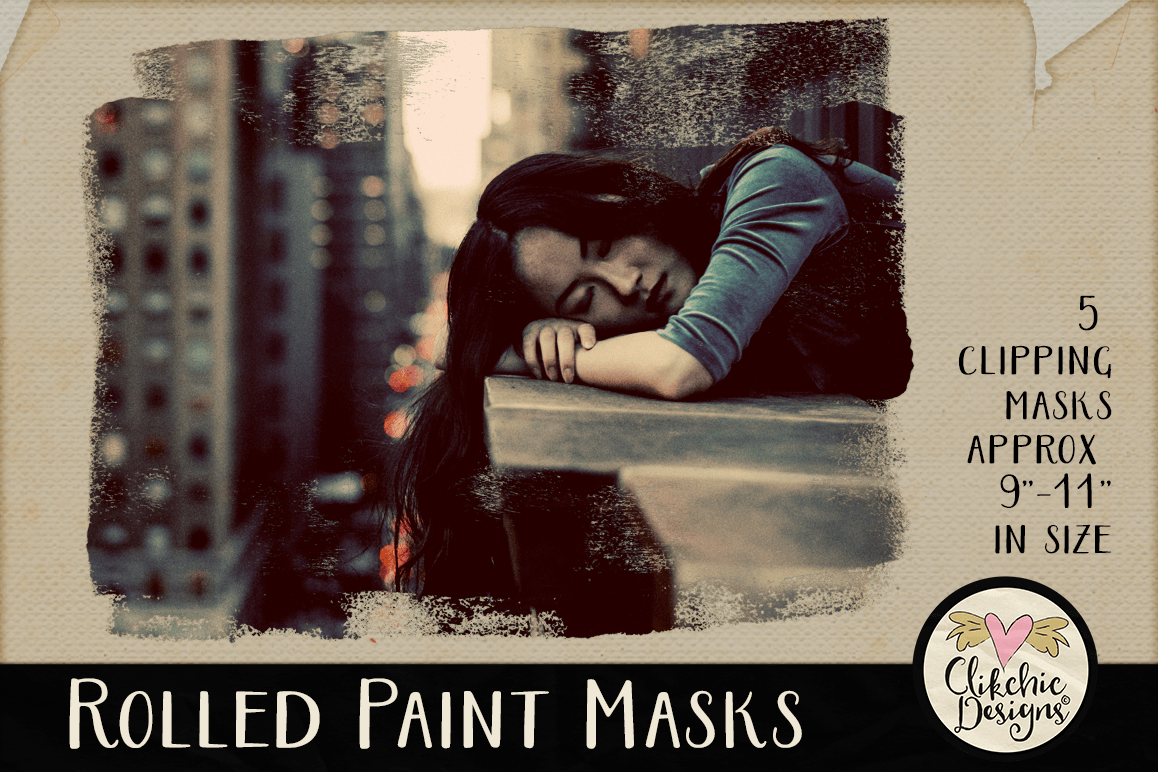 Clipping Masks - Rolled Paint Photoshop Masks & Tutorial example image 1