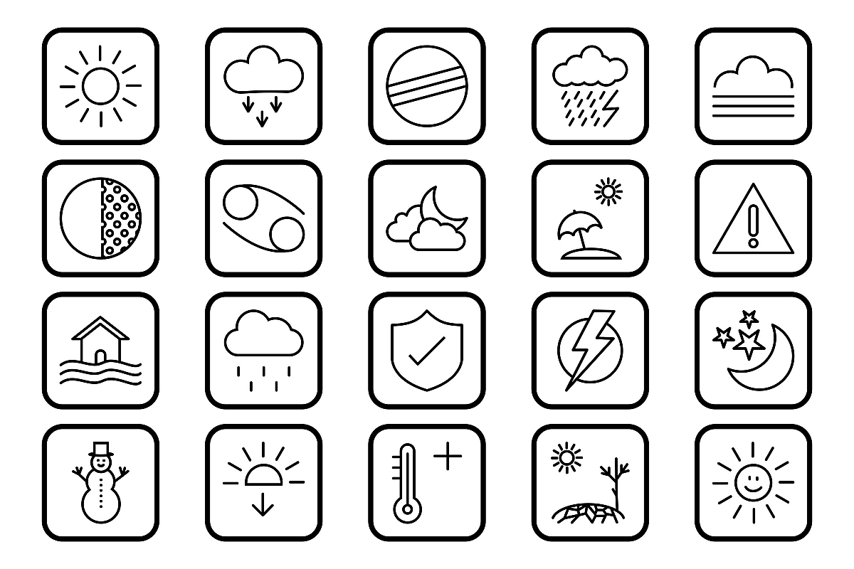 Set Of Weather And Season Icons example image 1