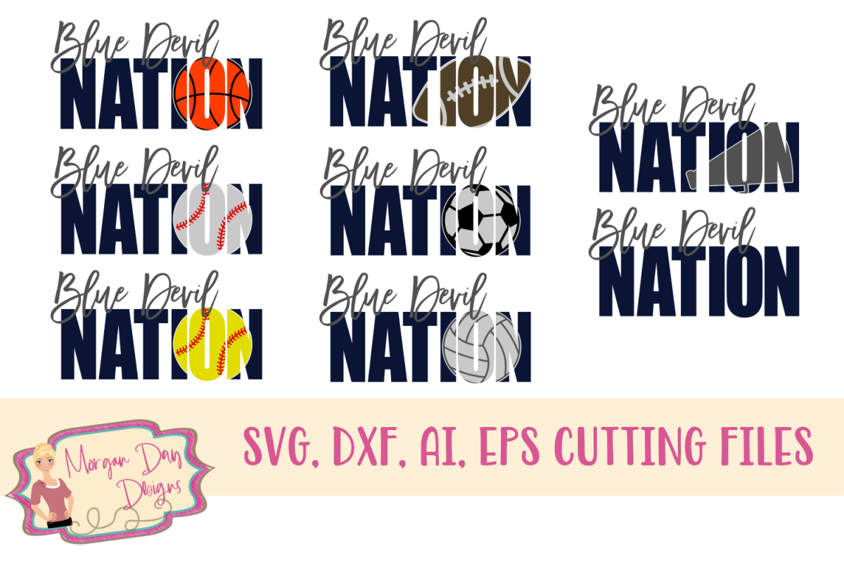 Blue Devil Nation SVG, DXF, AI, EPS example image 1
