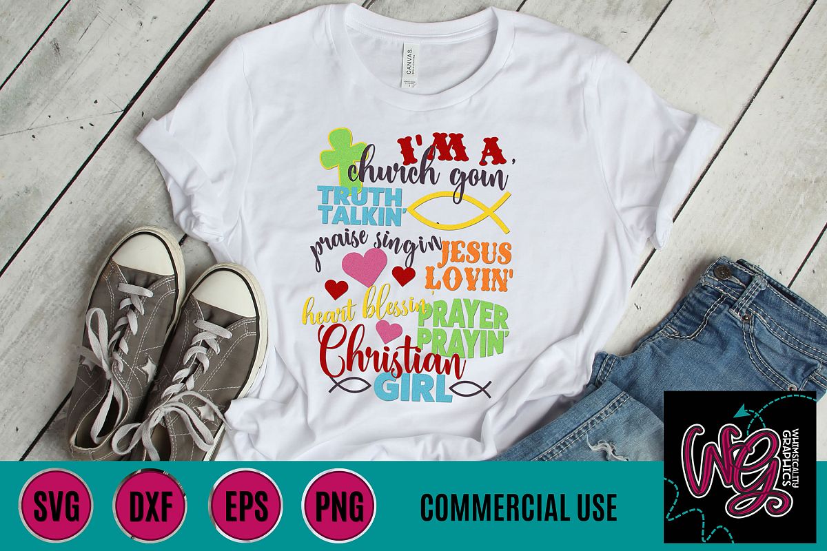 Jesus Lovin' Christian Girl SVG DXF PNG EPS Comm example image 1