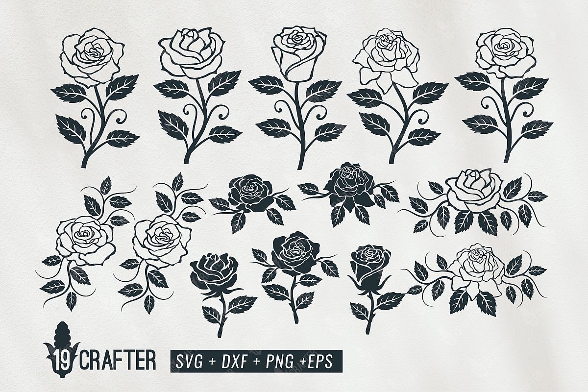 Download Rose flower clipart decoration svg bundle