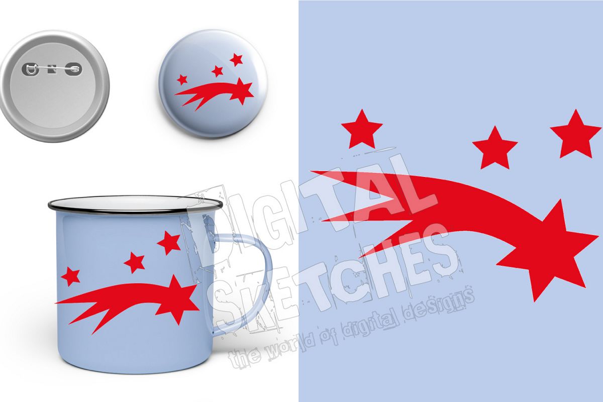 Shooting Star Cut File Vector Graphics Illustration example image 1