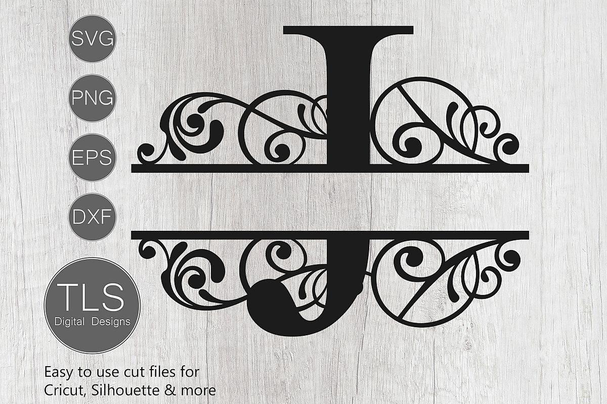 Split Monogram Letter J SVG, Letter J Monogram SVG, Letter