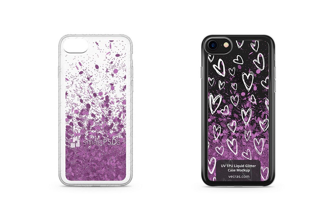 Apple iPhone 7 UV TPU Liquid Glitter Case Design Mock-up example image 1