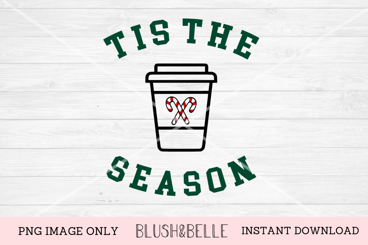 Tis The Season Peppermint Latte- PNG Image Only example image 1