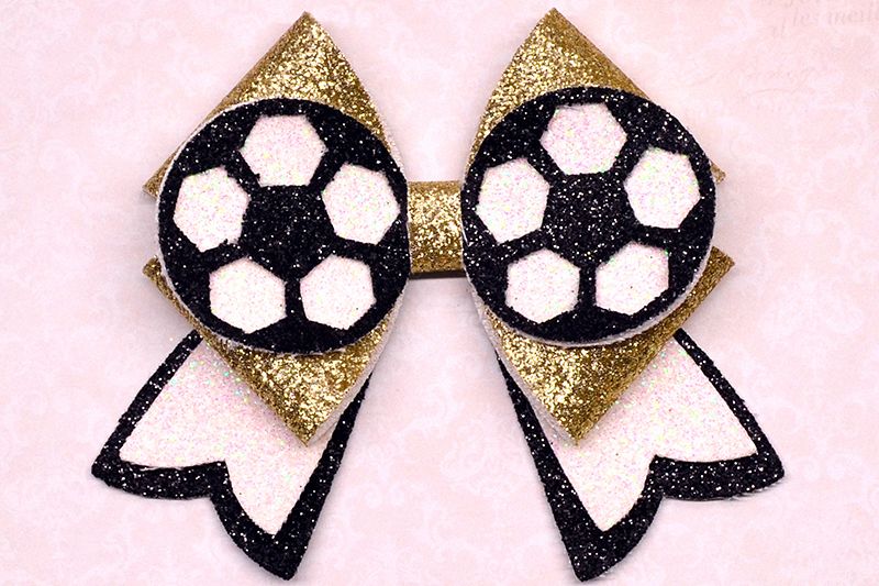 Hair bow template SVG, DIY leather bow template example image 1
