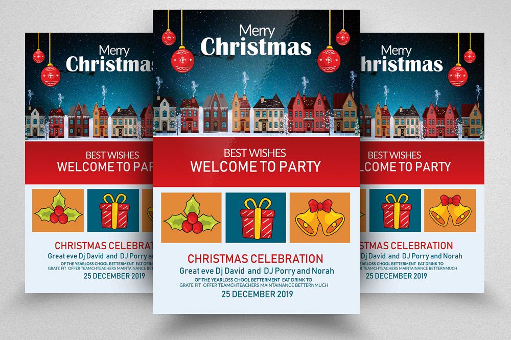Merry Christmas Party Flyer Template example image 1