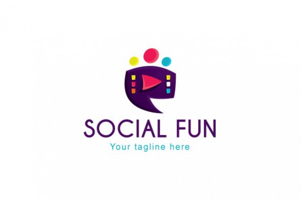 Social Fun - Chat Box Stock Logo Template example image 1