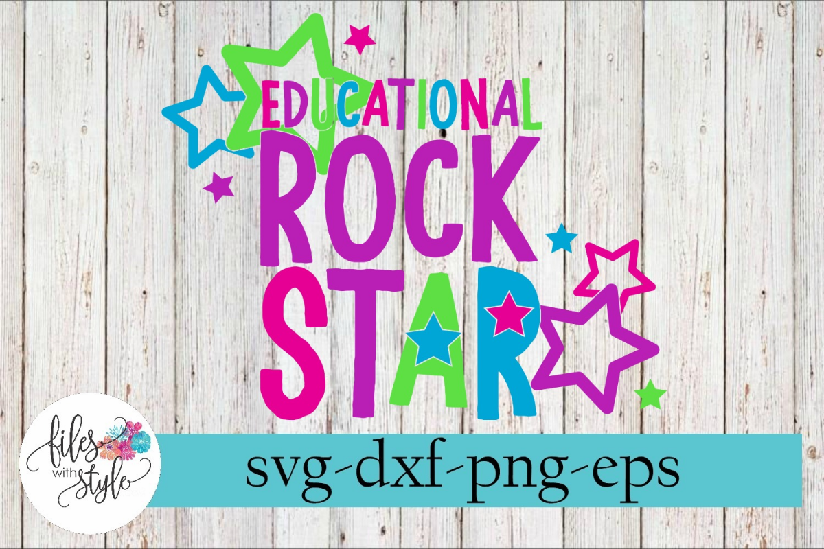 Educational Rock Star Teacher SVG Cutting Files example image 1