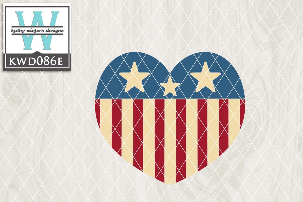 Patriotic Cutting File KWD086E example image 1