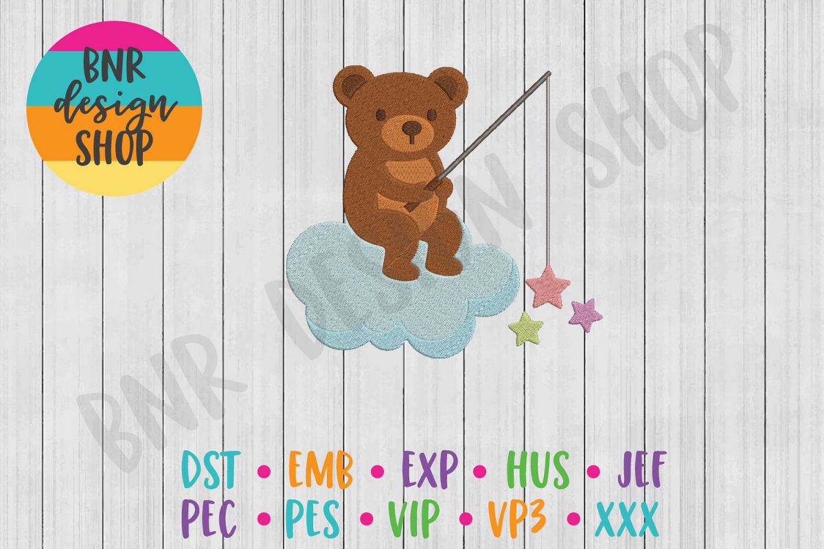 Bear Machine Embroidery Design example image 1