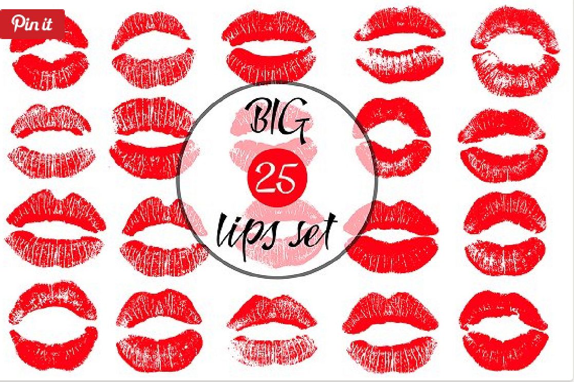 20 Lips vector set. example image 1