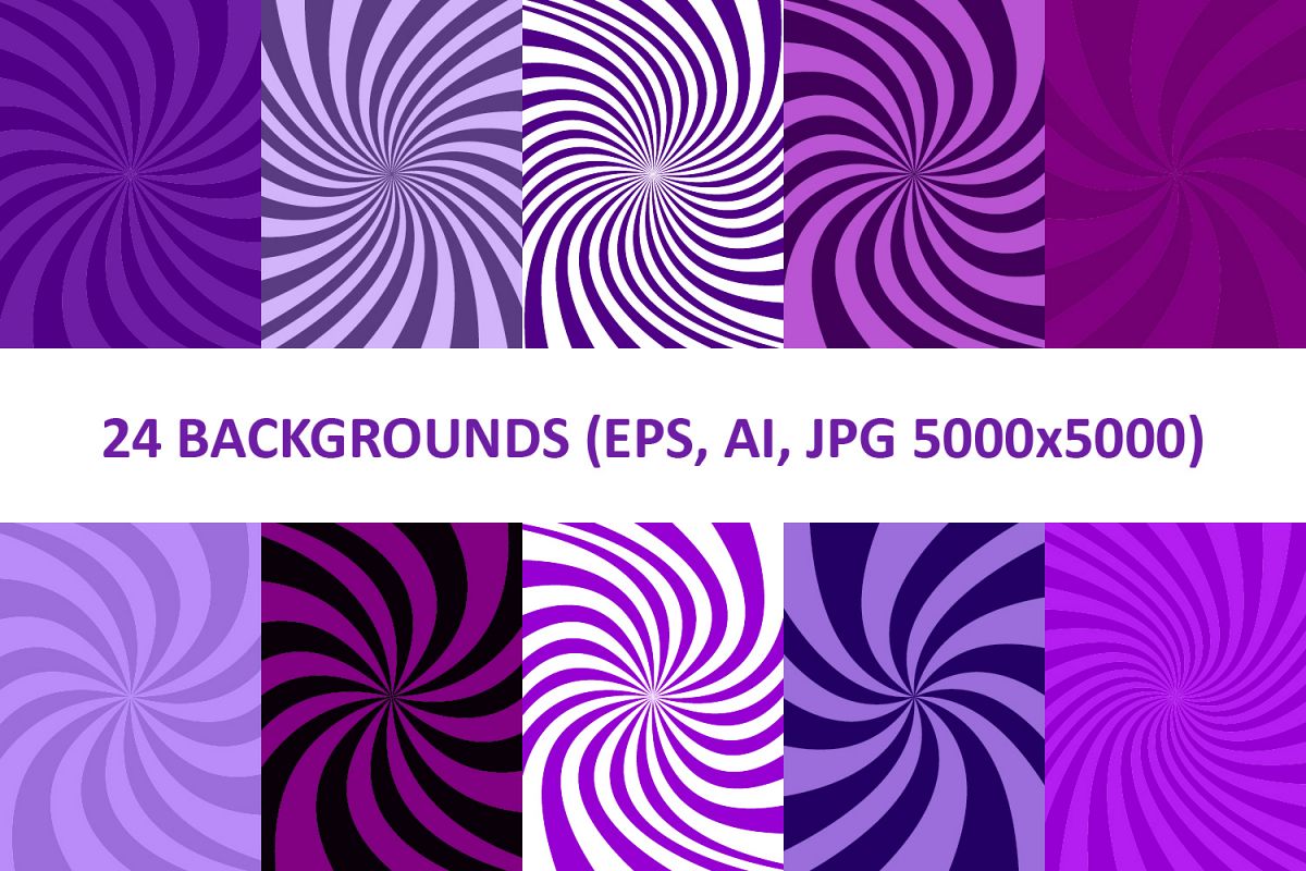 24 Purple Spiral Backgrounds AI, EPS, JPG 5000x5000 example image 1